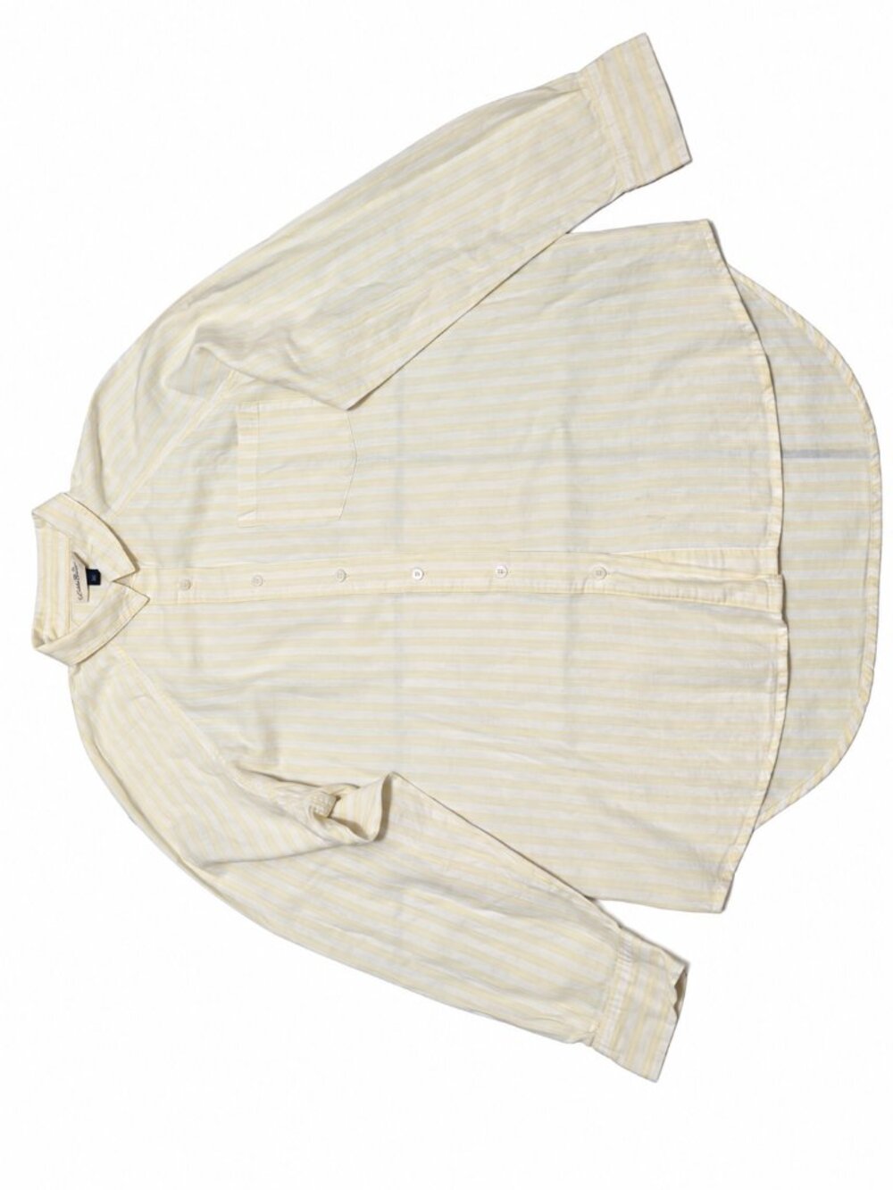 Universal Thread Women's Striped Button Down Shirt Size S Yellow White Long Slee